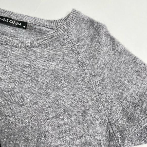 GABBY ISABELLA Lady Patchwork Jewelled Appliqué Grey Graphic Crewneck Sweater - Picture 6 of 17